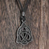 BlueRica Celtic Trinity Knot (Triquetra) on Adjustable Black Cord Necklace (Old Silver Finish)...