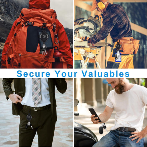 2-Pack Retractable Keychain - Heavy Duty Badge Holder, Retractable ID Badge Reel, Carabiner Badge Clip, Tactical Key Chain with 32" Steel Retracta...