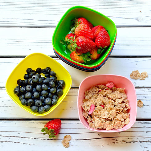 Youngever 9 Pack 12 Ounce Plastic Bowls, Snack Bowls, Kids Plastic Bowls, Set of 9 (9 Rainbow Colors)...