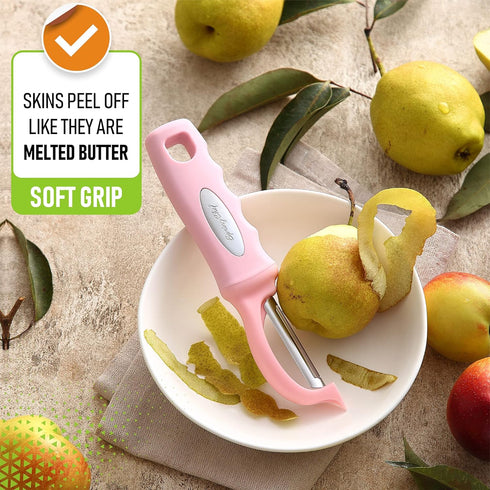 Spring Chef Premium Swivel Vegetable Peeler, Soft Grip Handle and Ultra Sharp Stainless Steel Blades - Perfect Kitchen Peeler For Veggie, Fruit, P...