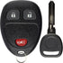 KeylessOption Keyless Entry Remote Control Car Key Fob Replacement for 15913420 with Key...