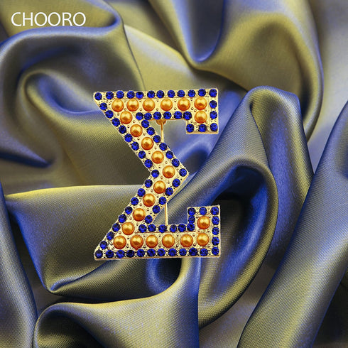 CHOORO The Sorority Heart Brooch Pin Sorority Gift Greek Sorority Jewelry Gift (Z golden brooch)...