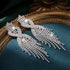 Sllaiss Rhinestone Bridal Jewelry Set for Women Sparkling Rhinestone Stretch Bracelet Ring Dangle Tassel Earrings Set Costume Jewelry...