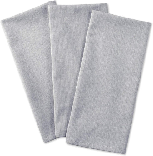 DII Cotton Kitchen Towel Set Lightweight & Fast-Drying Dish Towels, 20x30, Gray Chambray, 3 Piece...