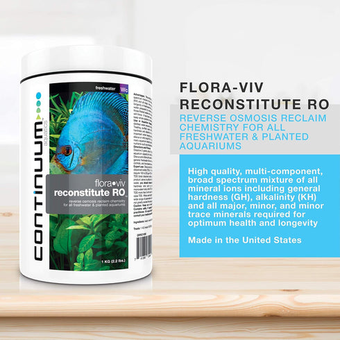 Continuum Aquatics Flora Viv Reconstitute RO – Reverse Osmosis Mineral Ion Supplement for Freshwater and Planted Aquariums 250-g...