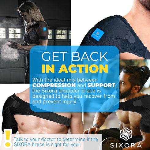 Shoulder Brace for Men and Women – Adjustable Shoulder Strap Compression Sleeves for Arms Women and Men – Comfortable Breathable Neoprene – Should...