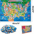 USA Map Puzzle for Kids - 200 Piece United States Puzzle - 50 States with Capitals for Kids Ages 4 and Up, America Jigsaw Puzzle Children’s Geogra...