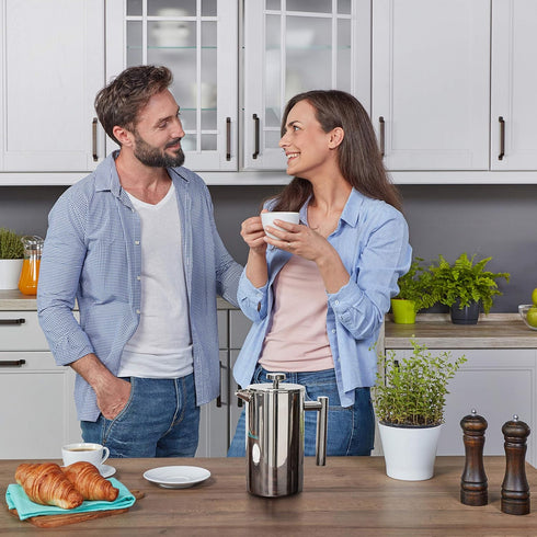 Mixpresso Stainless Steel French Press Coffee Maker 27 Oz 800 ml, Double Wall Insulated French Press Stainless Steel & Tea Brewer Easy Clean & Eas...
