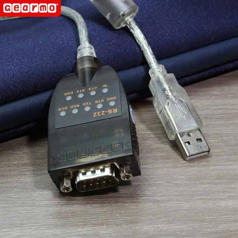 Gearmo USB to RS-232 Serial Adapter w/LED Indicators Windows 11 Support...