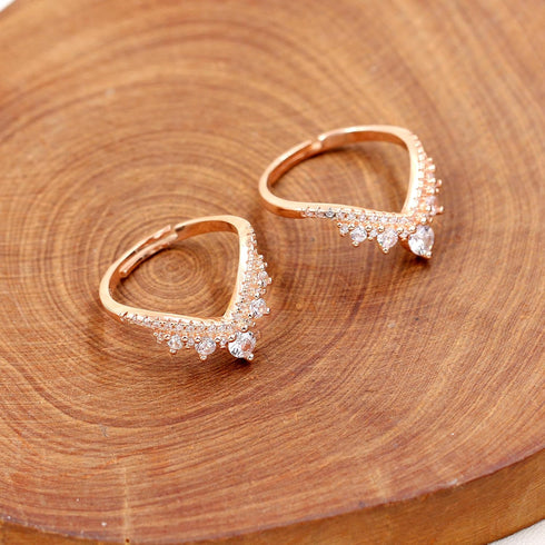 Uloveido 925 Sterling Silver Cubic Zirconia Curved Wedding Band Ring Guard Enhancer 2pcs Stackable Set Adjustable...