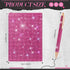 Notebook and Rhinestone Pen Sets, A5 Diamond Crystal Notebook, Crystal Pen, Bling Office Accessories (Rose Red)...