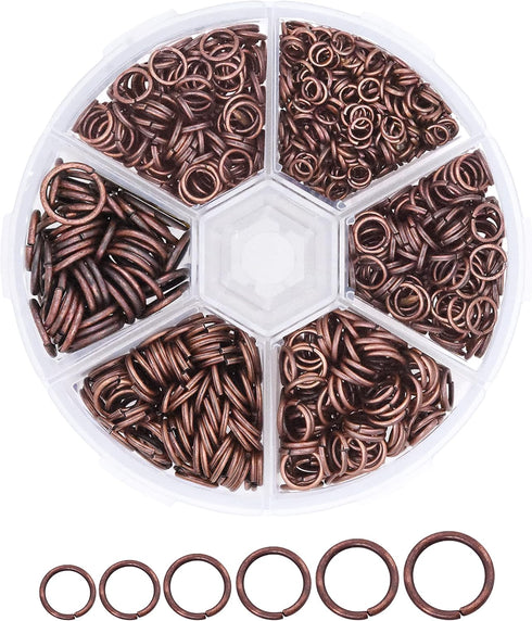 Mandala Crafts Small Jump Rings for Jewelry Making – Metal Jump Rings for Crafts – Jump Ring Jewelry O Rings Antique Copper Jump Ring Kit 4mm 5mm ...