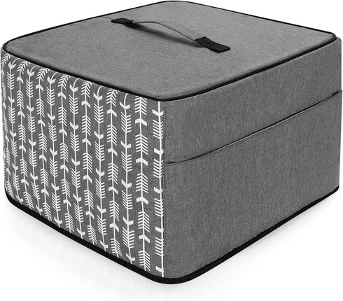 YARWO Slow Cooker Dust Cover Compatible for Hamilton Beach 6-8 qt Slow Cooker and Crock Pot , Dust Cover with Top Handle and Pockets, Gray with Ar...