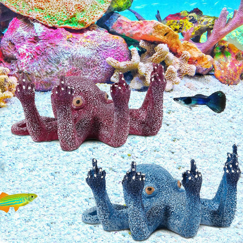2Pcs Octopus Aquarium Ornaments Decoration Set, Artificial Sea Life,Suitable for Various Fish Tanks...