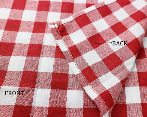 Buffalo Red and White Check Kitchen Window Valance 2 Pack Half Short Gingham Plaid Farmhouse Textured Short Window Drape Panel Home Decor Curtain ...