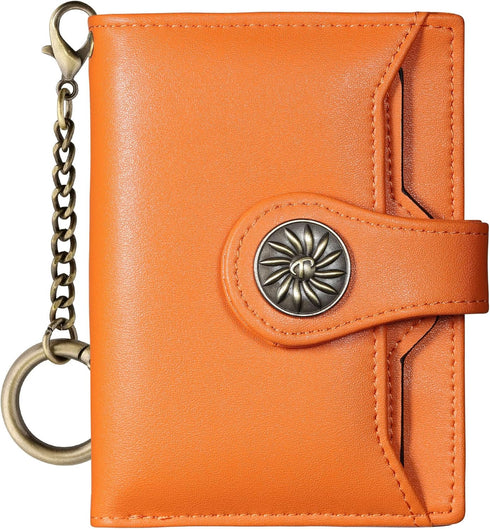 Travelambo Rfid Wallet Women Leather Bifold Compact Small Wallet for Women (Orange)...