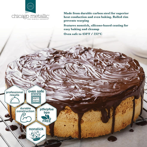 Chicago Metallic Professional Non-Stick Round Cake Pan, 9-Inch...