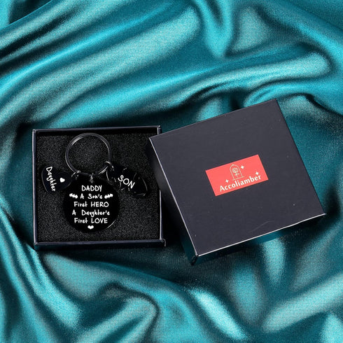 Dad Keychain Gifts from Son Daughter to Daddy Fathers Day Christmas Birthday...