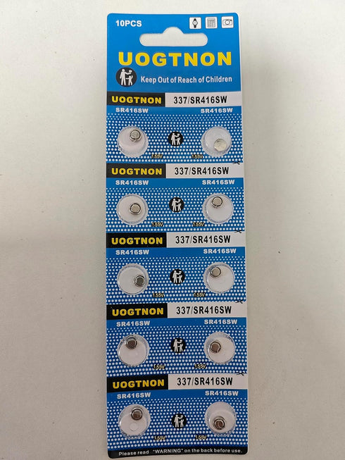 337 SR416SW Watch Battery 1.5V Button Cell (10-Pack)...