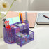 MyGift Metal Wire Mesh Desktop Supplies Organizer Caddy with 8 Compartments and Storage Drawer for Home Office School Dorm (Purple)...