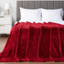 PAVILIA Soft Fleece Burgundy Dark Red Throw Blanket for Couch, Lightweight Plush Warm Blankets for Bed, Fuzzy Cozy Flannel Blanket Throw for Sofa,...