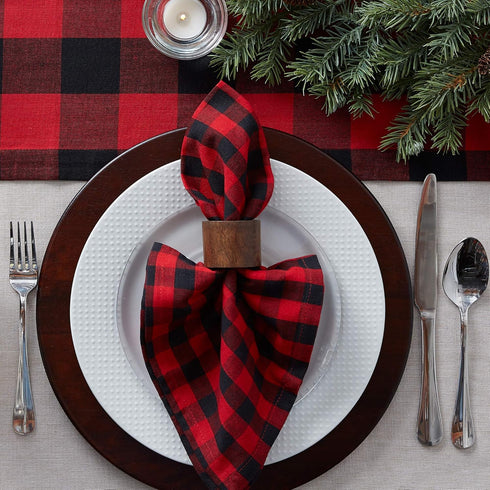 DII Buffalo Check Collection, Classic Farmhouse Table Runner, 14x108, Red & Black...