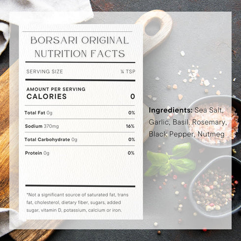 Borsari Original Seasoning Salt 2-Shaker Gift Set - Seasoned Salt Blend - Gourmet Seasoning Set With Herbs and Spices - All Natural Seasoning Blen...