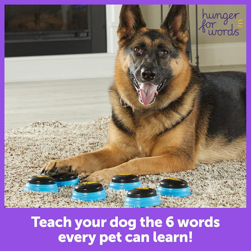 Hunger For Words Talking Pet Essential Words - 6 Piece Set Pre-Recorded Speech Buttons for Dogs, Dog Buttons for Communication...