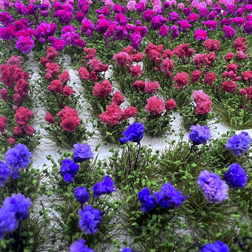 Woohome Flower Cluster Flower Vegetation Groups Grass Tufts Miniature Static Scenery for DIY Architecture Building Model Railway Train Diorama Gar...
