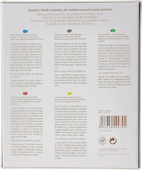 Sennelier Cardboard Oil Pastel Set, 24 Count (Pack of 1), Portrait...