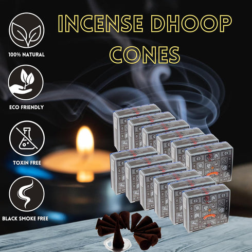 Nag Champa Satya Sai Baba Temple Incense Cones Carton, 12 Box (Super Hit)...