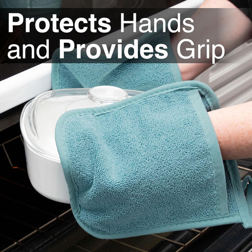 Ritz Terry Pocket Mitt & Hot Pad: Unparalleled Heat Resistant, Durable 100% Cotton – Ergonomically Designed for Optimal Grip – Easy-Care Machine W...