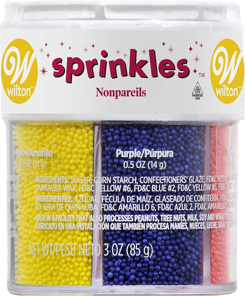 Wilton Nonpareils 6 Mix Sprinkle Assortment Baking Supplies, 3/(85 g), Orange, Kosher...
