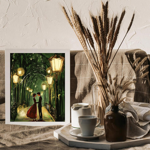 Posterizer 1 pcs-vintage style couple's night out Valentine's day scene -1-Romantic Art-Holiday Poster Collection-Gift for Couples boyfriend girlf...