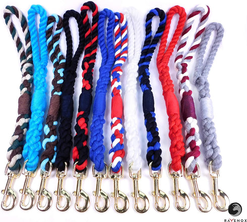Ravenox Traffic Handle Short Dog Leash | Strong, Comfortable Cotton Rope Dog Leash for Pets |(Turquoise)(16-inches Long)| Handmade in The USA with...
