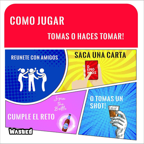 Wasted - The Party Game by Happy Ending Games - Gaming Cards - Board Game of Dares (Spanish Version)...