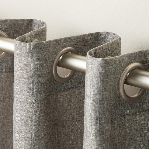 Exclusive Home Loha Linen Grommet Top Curtain Panel Pair, 54"x84", Black Pearl...