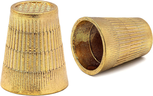 Thimbles for Hand Sewing - Gold Hand Quilting Thimble, 2 Pcs - Metal Finger Protector for Sewing, 24mm x 20mm...