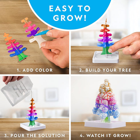 Kids Crystal Growing Kit - Grow 6 Crystal Trees in Just 6 Hours, Educational STEM Craft Kit with Art Supplies and Geode Specimen...