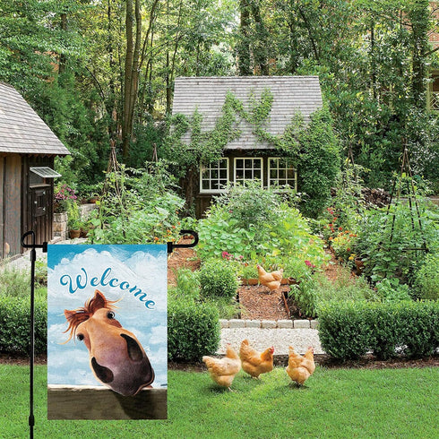 Welcome Garden Farm Flag, Welcome To the Horse Farmhouse, Yard Flag for Outside, Garden Banner Decorations Decor Vertical Double Side 12x 18 Inche...
