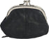 Leatherboss Leather Women's Coin Holder Pouch Purse Double Frame Wallet with Zipper Pocket, Black...