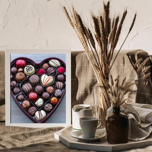 Posterizer 1 pcs-cute Valentine's Day poster-heart shaped chocolate box -2-Romantic Art-Holiday Poster -Gift for Couples boyfriend girlfriend Husb...