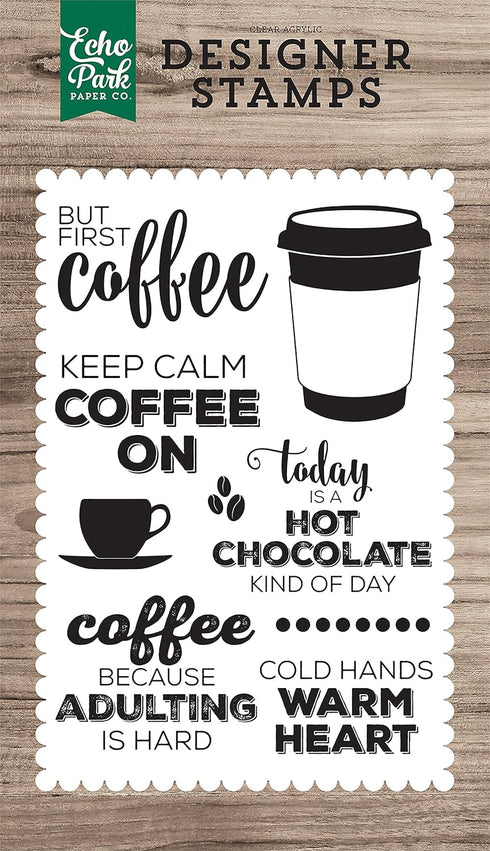 Echo Park Paper Company First Coffee 4X6 Stamp...