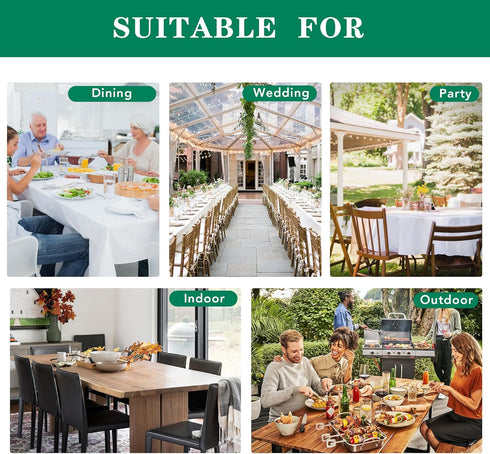 Biscaynebay Textured Fabric Tablecloths Round 60", Brown Water Resistant Table Cloth Small Circle Folding Table Covers for Dining, Kitchen, Weddin...