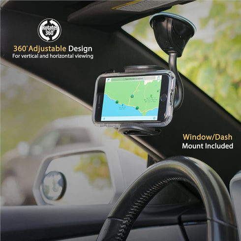Scosche IHW10-SP1 4-in-1 Car Phone Holder Windshield, Dashboard, Vent, Cup Mount with Suction Cup | Dash, Vent or Windshield Mount | Stick Grip Su...
