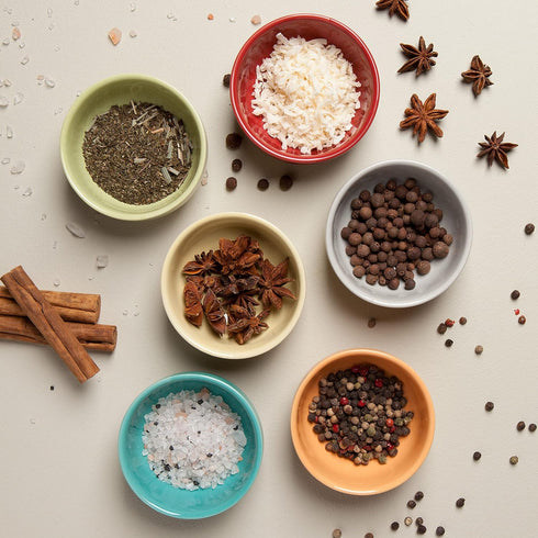 Now Designs Canyon Ceramic Pinch Bowl Set, Soy Sauce Dish, Set of 6, 2 oz...