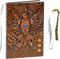 Unlined Journal - Phoenix Bronze 3D-Embossed Art Pattern Hardcover Notebook Gift, A5 Blank Sketchbook Notepad with 2 Bookmarks, 8.4" x 5.7" (100 S...