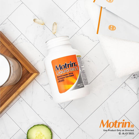 Motrin IB Liquid Gels, Ibuprofen 200 mg, Pain Reliever & Fever Reducer Minor Arthritis Pain, Muscular Aches, Headache, Menstrual Cramps & Backache...