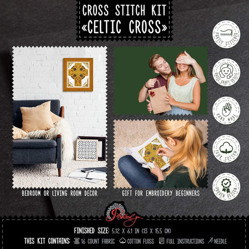 Povitrulya Counted Cross Stitch Kit 'Celtic Cross'...