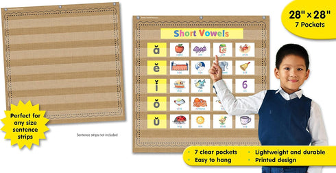 Teacher Created Resources Burlap 7 Pocket Chart (28" x 28") - 20837...